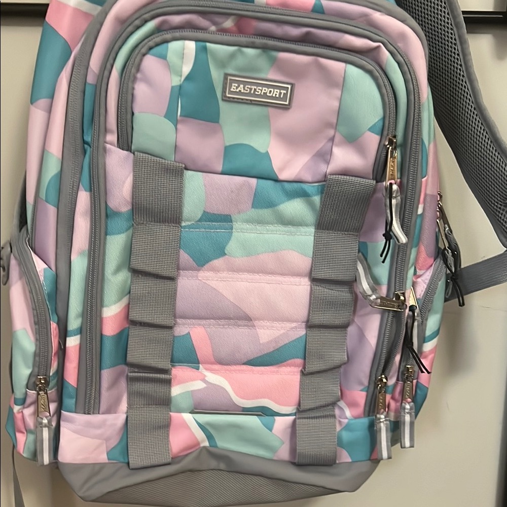Eastsport Skip Hop Pink and Blue Camouflage Backpack